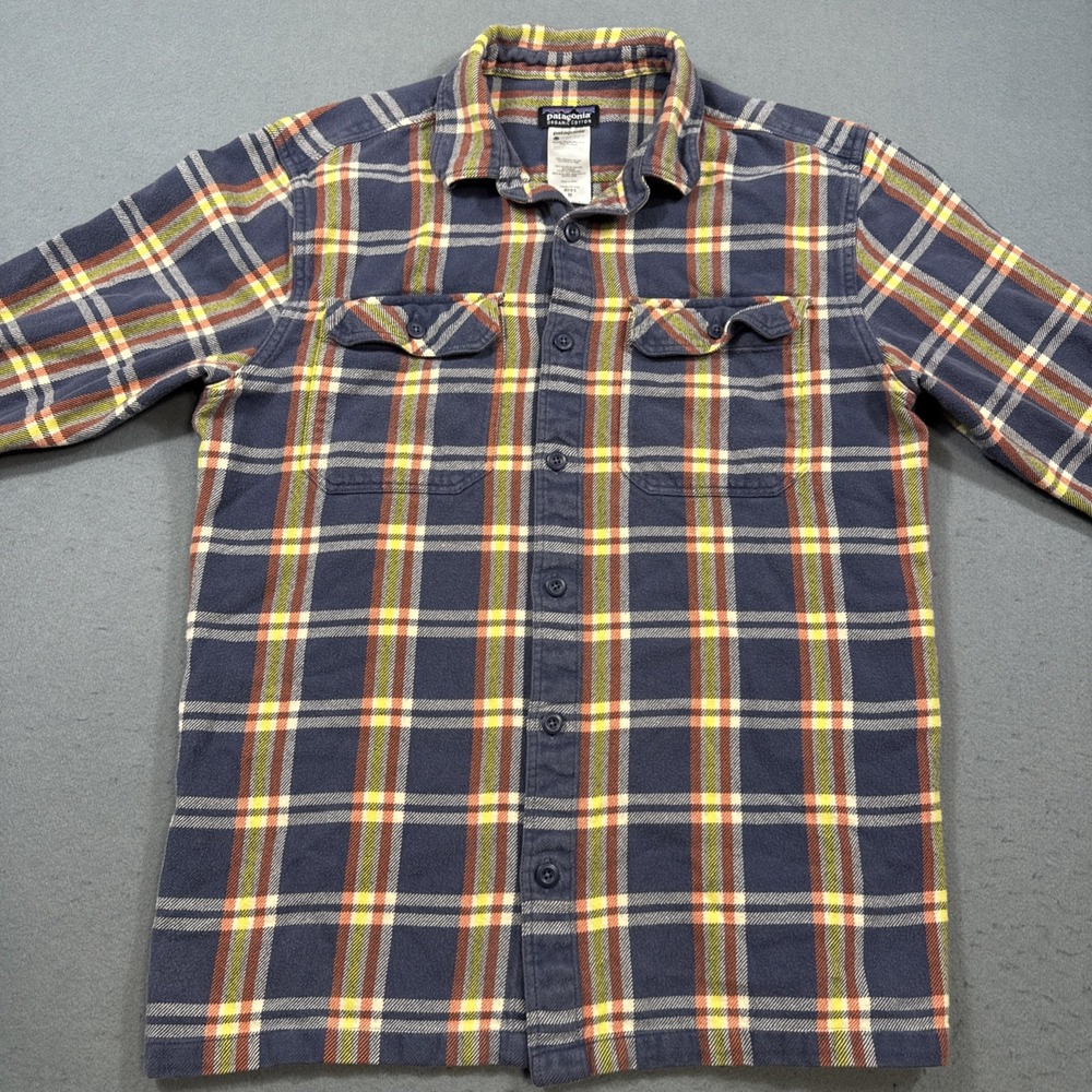 Patagonia Fjord FLANNEL Shirt Men BRWNS Heavyweight ORGANIC FLAP POCKETS